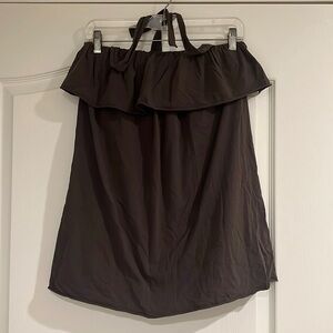 CAbi brown ruffle flowing top
